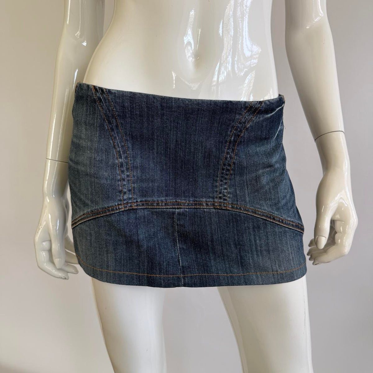 John Galliano Vintage Micro Mini Denim Skirt