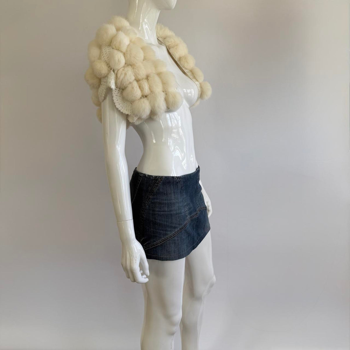 John Galliano Vintage Micro Mini Denim Skirt