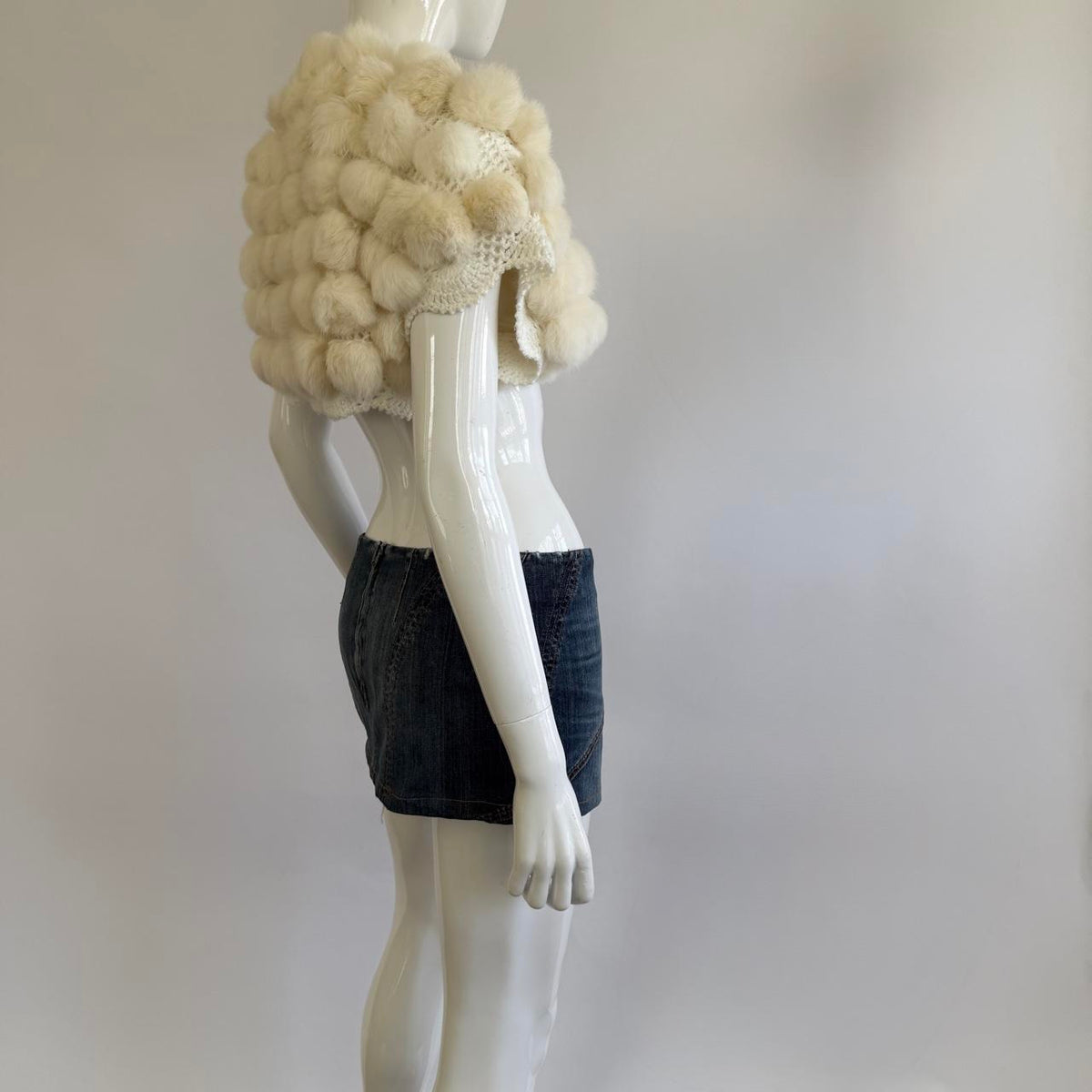 John Galliano Vintage Micro Mini Denim Skirt