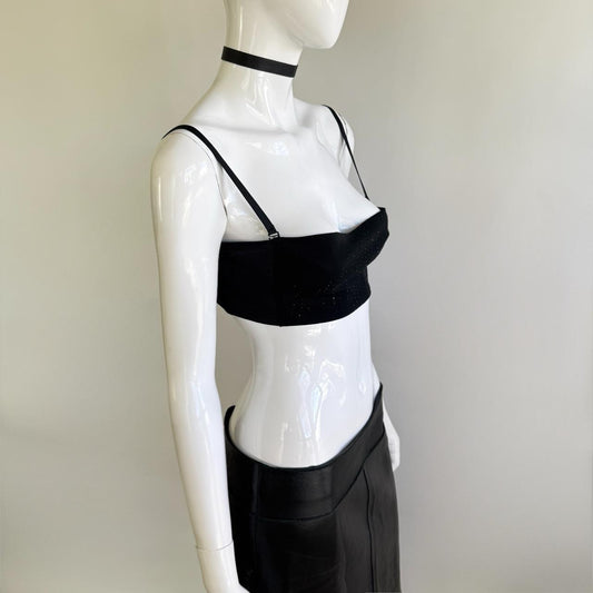 Plein Sud Vintage Embellished Crop Bra Top