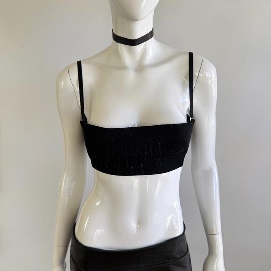 Plein Sud Vintage Embellished Crop Bra Top