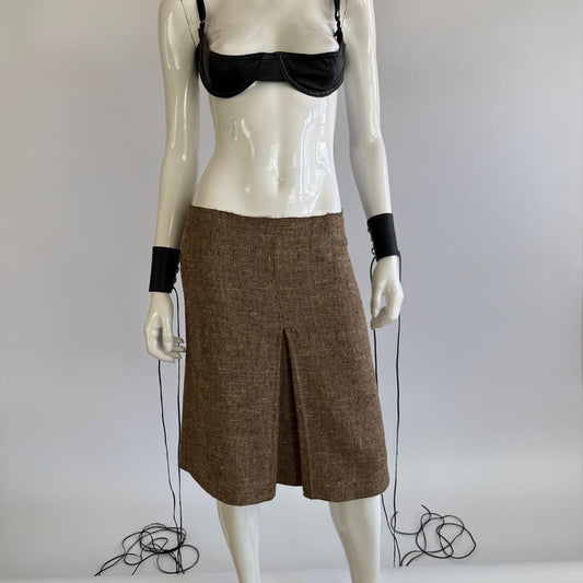 Prada Archival Vintage 2000 Pleated Midi Skirt