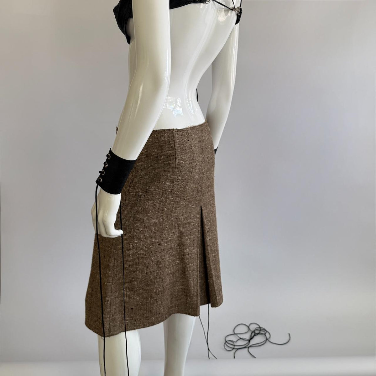 Prada Archival Vintage 2000 Pleated Midi Skirt