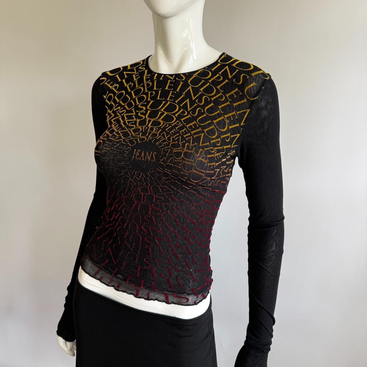 Archival 1990s Plein Sud Jeans Monogram Mesh Top