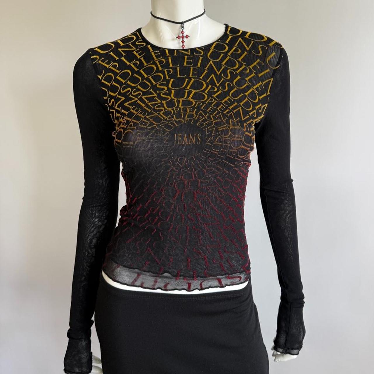 Archival 1990s Plein Sud Jeans Monogram Mesh Top
