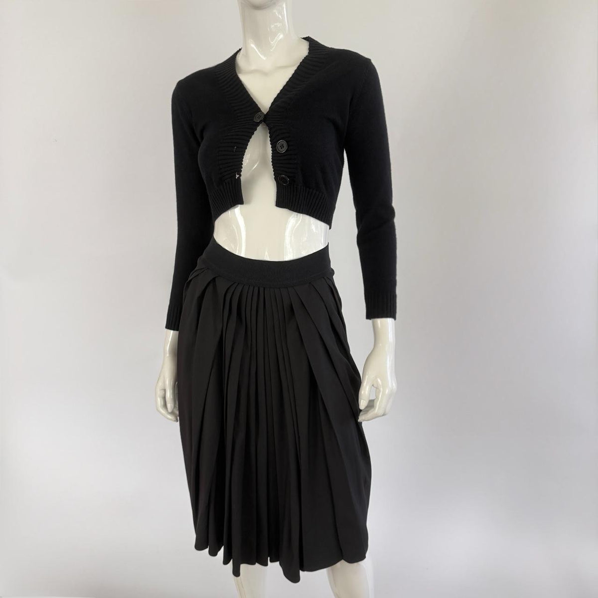Sportmax Italy Vintage 90s Pleated Virgin Wool Skirt
