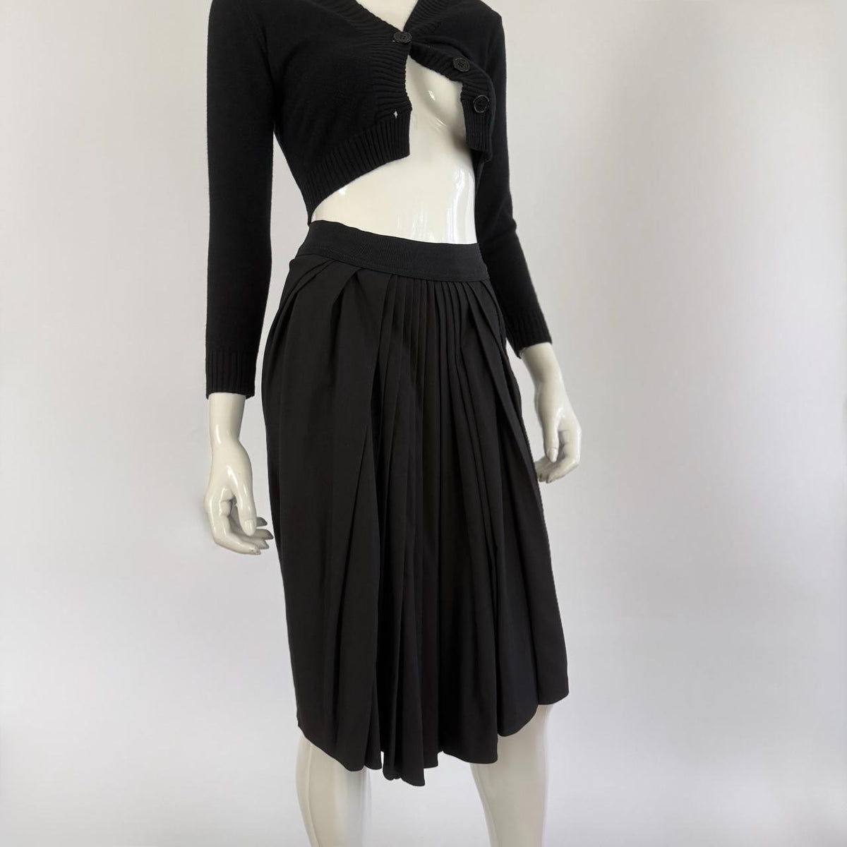 Sportmax Italy Vintage 90s Pleated Virgin Wool Skirt