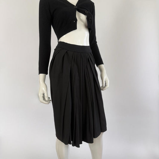 Sportmax Italy Vintage 90s Pleated Virgin Wool Skirt
