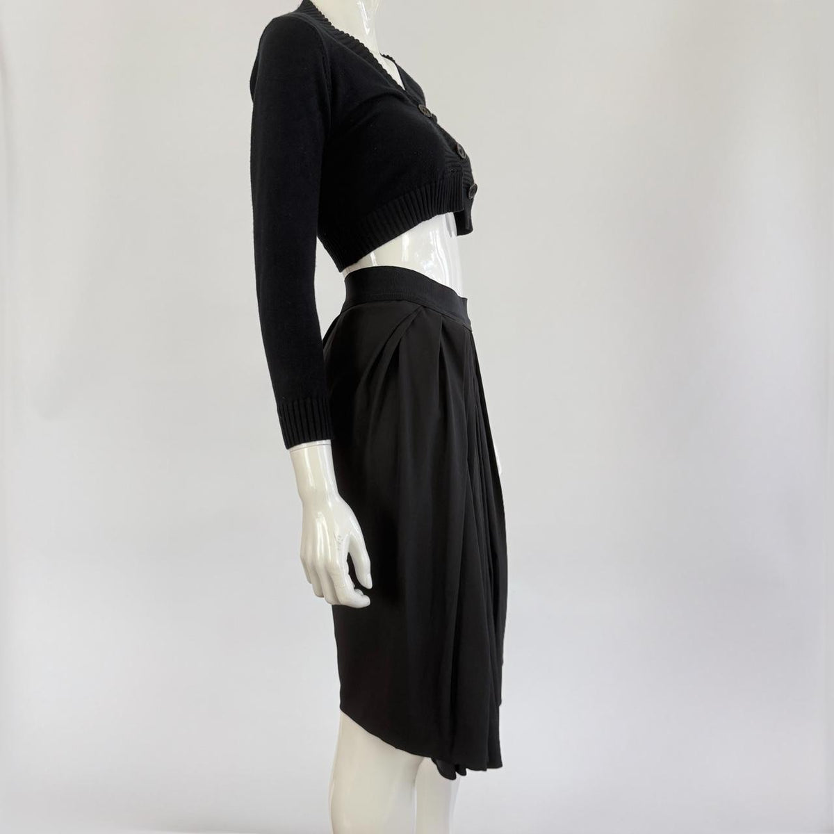 Sportmax Italy Vintage 90s Pleated Virgin Wool Skirt