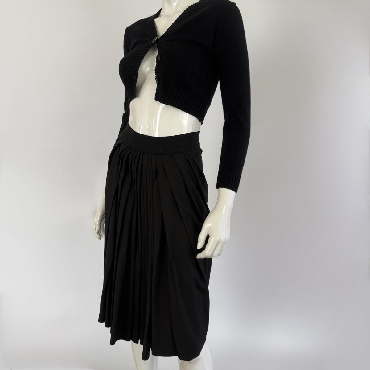Sportmax Italy Vintage 90s Pleated Virgin Wool Skirt