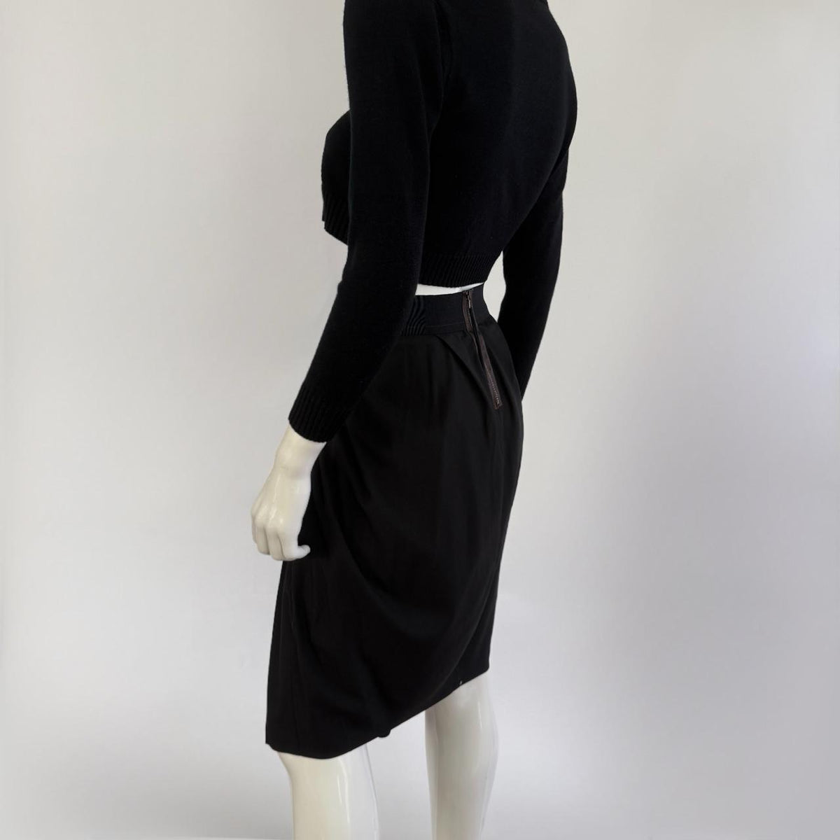 Sportmax Italy Vintage 90s Pleated Virgin Wool Skirt
