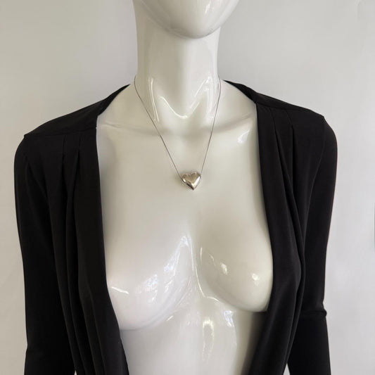 Tiffany & Co.Vintage Sterling Silver 925 Elsa Peretti Heart Necklace w/ Pouch