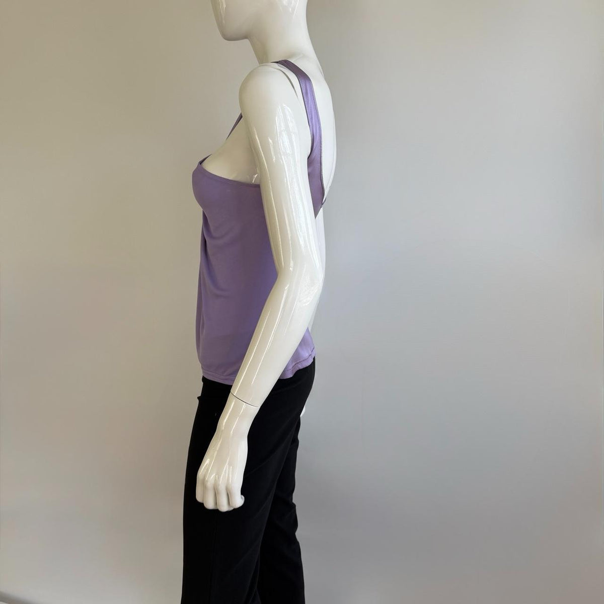 Versace Early 2000s Lilac Silk Draped Halter Top