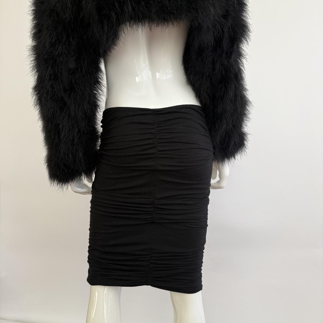 Vintage 1990s Versace Black Ruched Bodycon Mini Skirt