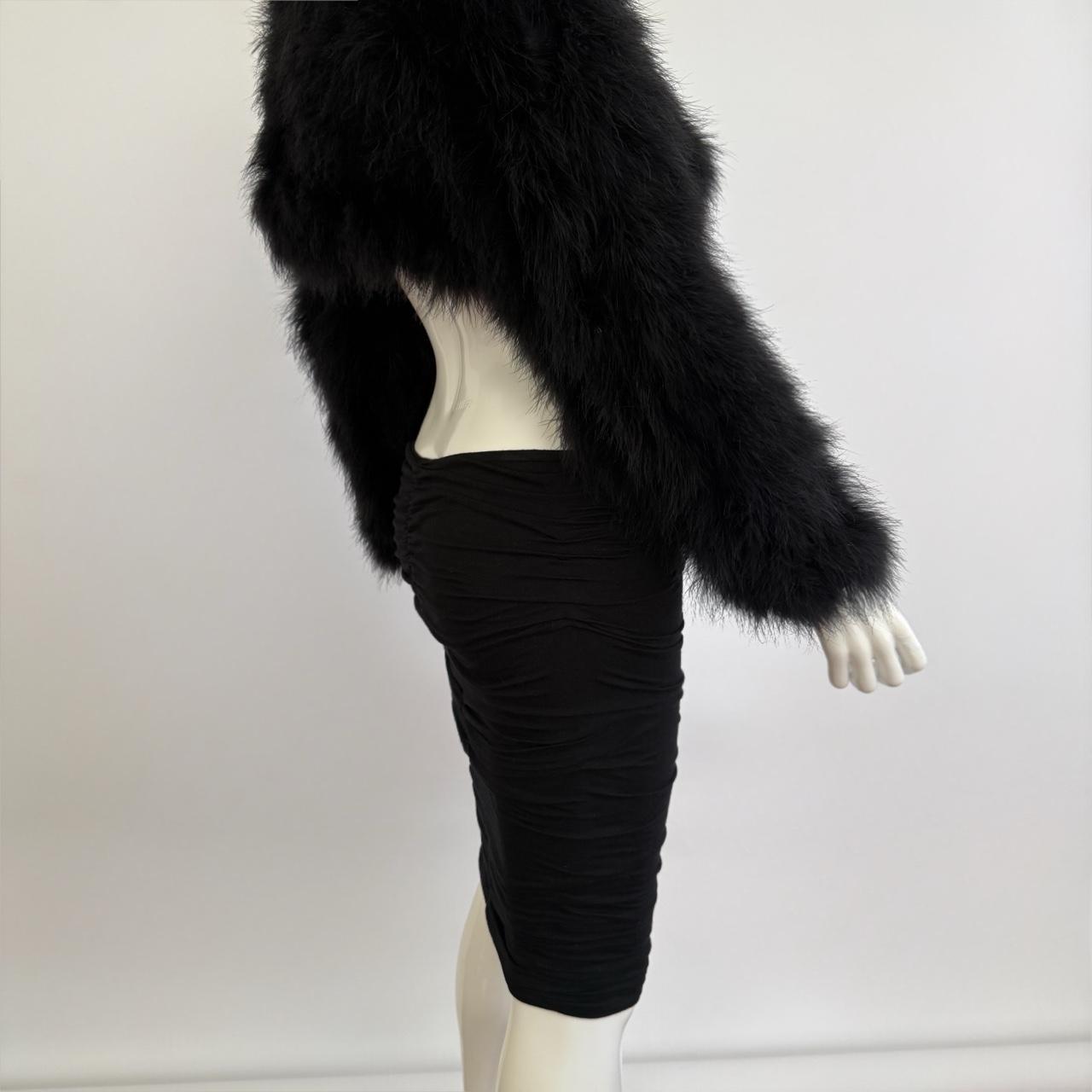 Vintage 1990s Versace Black Ruched Bodycon Mini Skirt