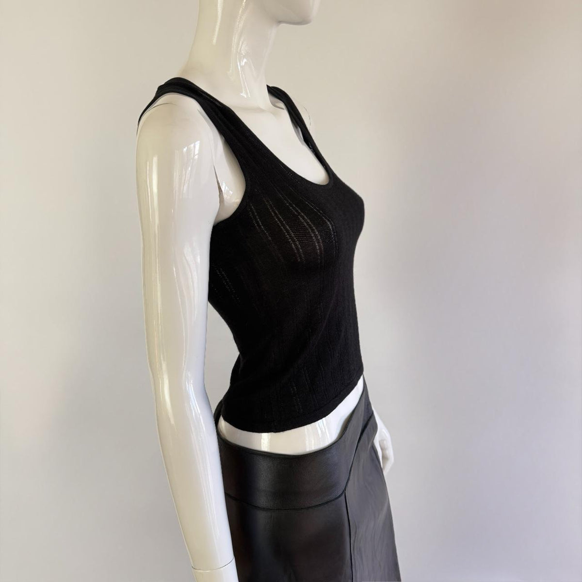 Versus Versace Vintage 90s Drop-Needle Knit Tank Top