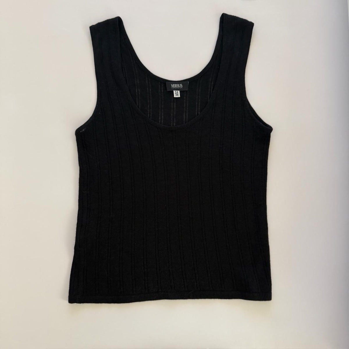 Versus Versace Vintage 90s Drop-Needle Knit Tank Top