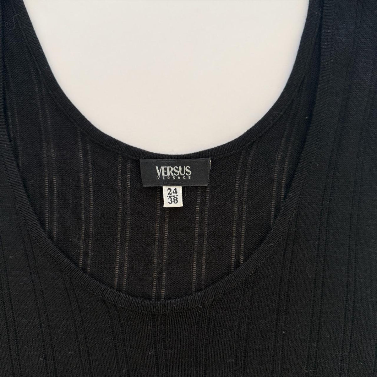 Versus Versace Vintage 90s Drop-Needle Knit Tank Top