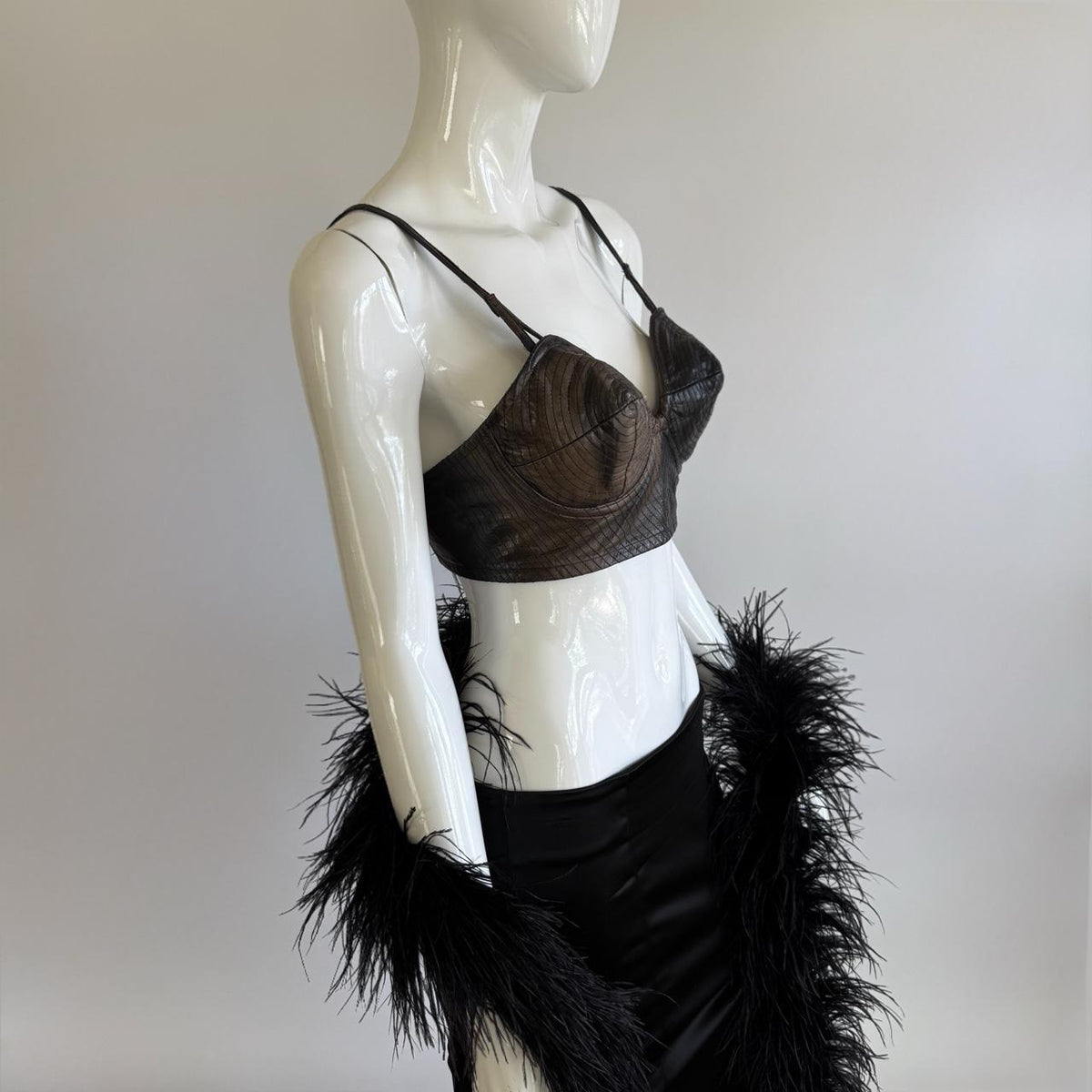 Vintage Trashy Lingerie Leather Bullet Bra Bustier Top