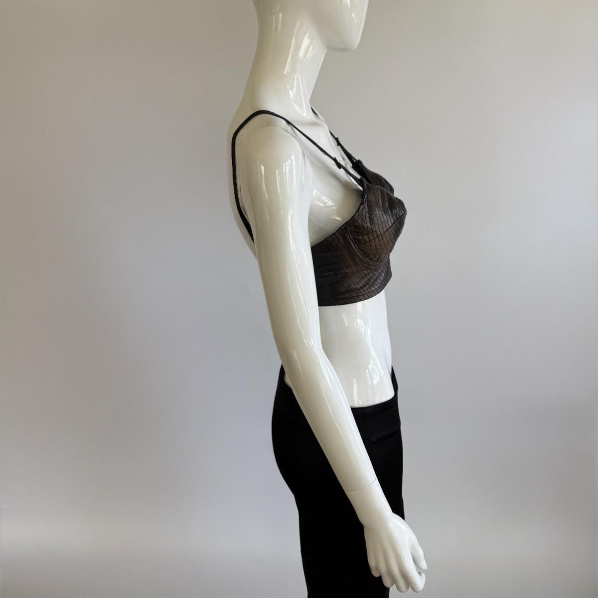 Vintage Trashy Lingerie Leather Bullet Bra Bustier Top