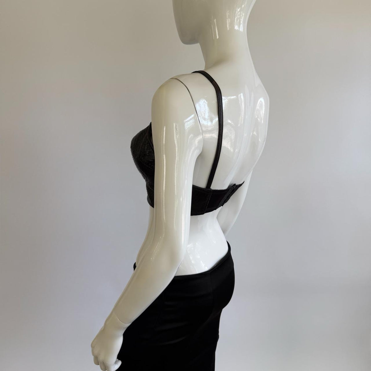 Vintage Trashy Lingerie Leather Bullet Bra Bustier Top