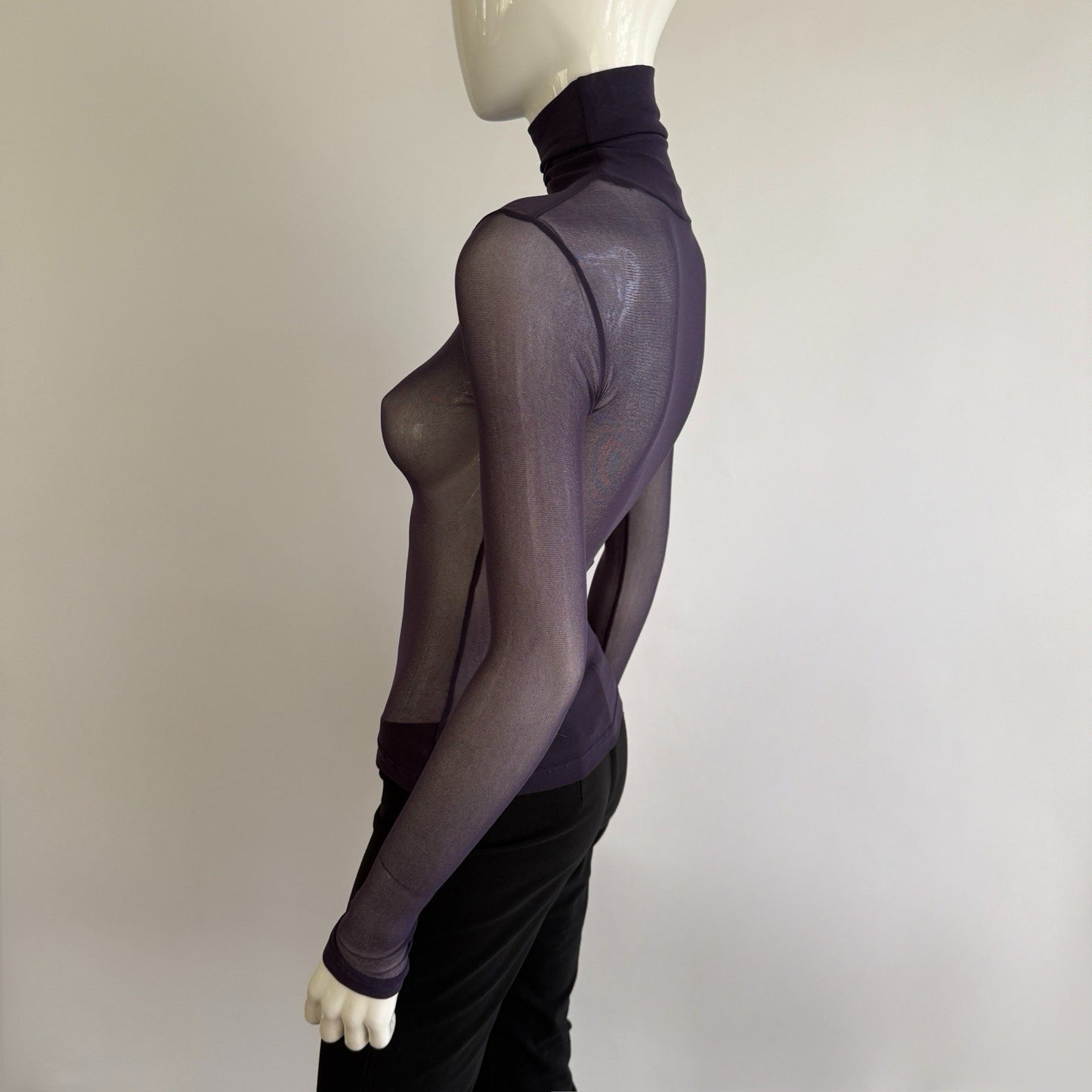 Vintage Plein Sud Jeans Sheer Mesh Turtleneck Top