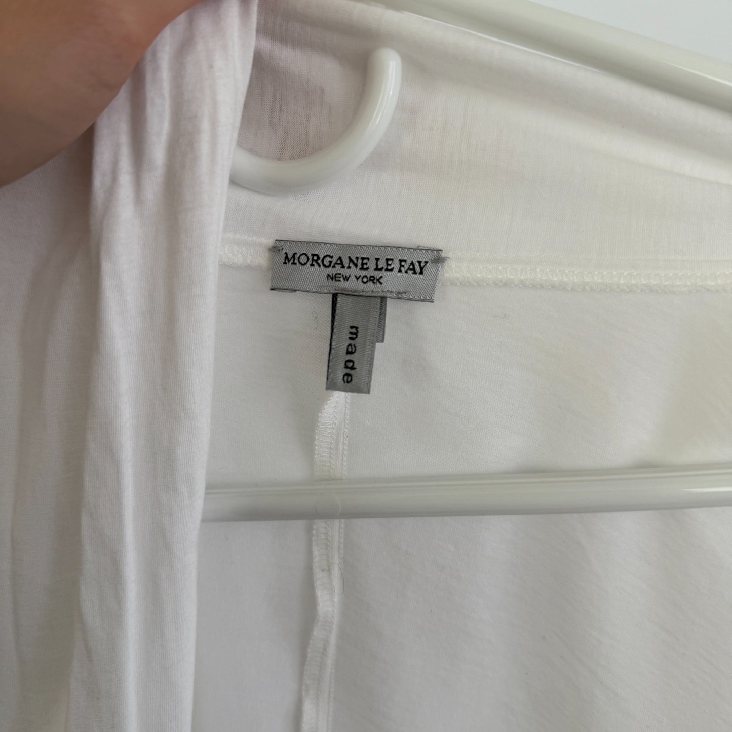 Archival 90s Morgane Le Fay Draped Wrap Top - White Minimalist Avant-Garde