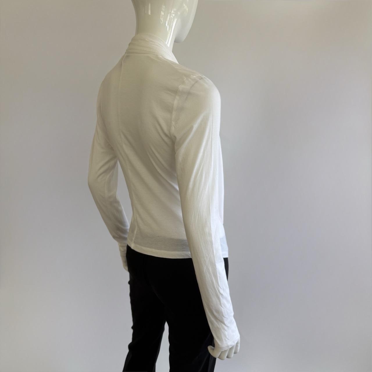 Archival 90s Morgane Le Fay Draped Wrap Top - White Minimalist Avant-Garde